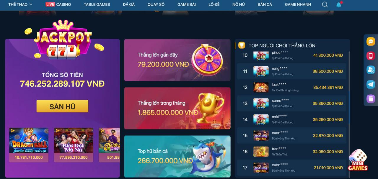 Ảnh chụp màn hình Jackpot trên ứng dụng Fun88